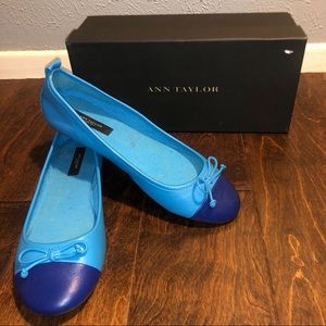 Ann Taylor Perfect Colorblock Flats in Damsel Blue